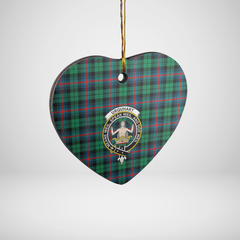 Clan Urquhart Broad Red Ancient Tartan Crest Heart Ceramic Ornament CS27 Urquhart Broad Red Ancient Tartan Tartan Christmas