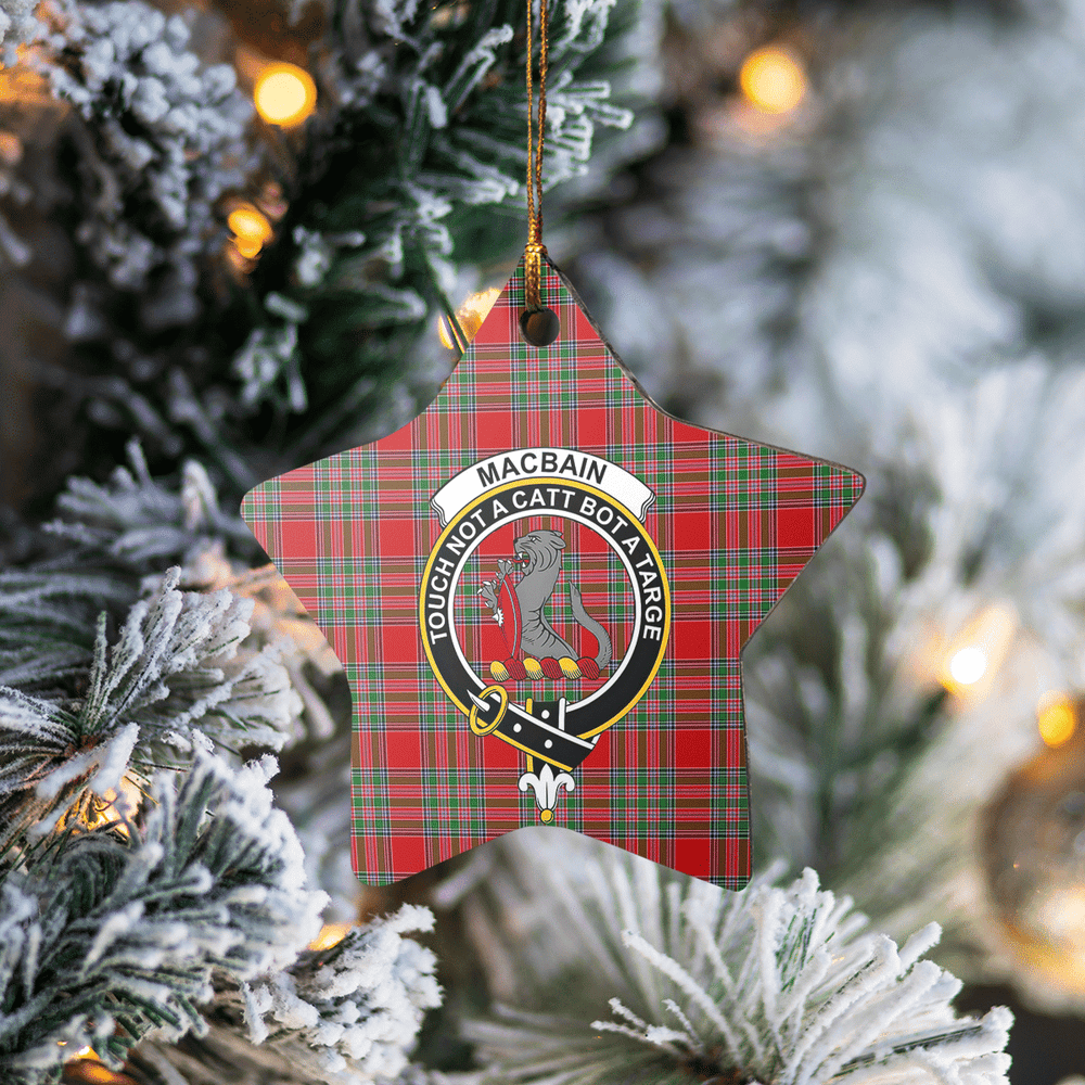 Clan MacBain Tartan Crest Star Ceramic Ornament GQ35 MacBain Tartan Tartan Christmas
