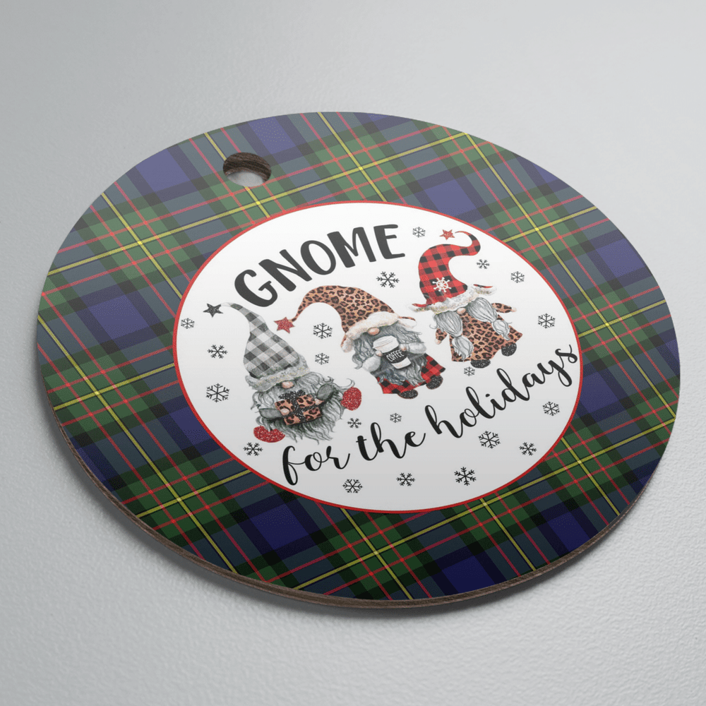 Clan MacLaren Modern Tartan Tartan Crest Gnome Round Ceramic Ornament PX69 MacLaren Modern Tartan Tartan Christmas