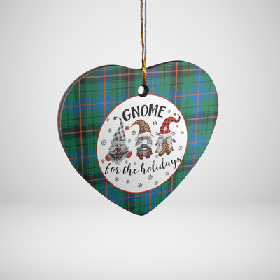 Clan Davidson Ancient Tartan Tartan Crest Gnome Heart Ceramic Ornament