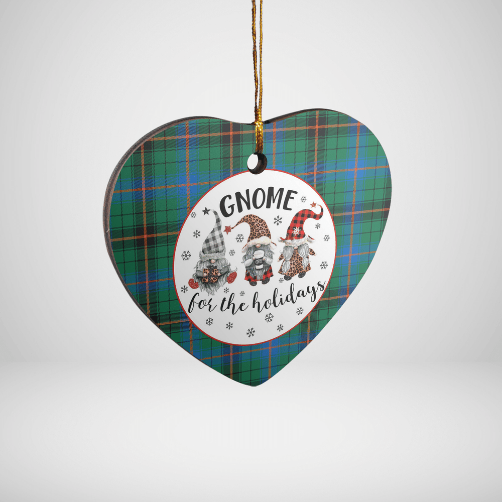 Clan Davidson Ancient Tartan Tartan Crest Gnome Heart Ceramic Ornament IS55 Davidson Ancient Tartan Tartan Christmas