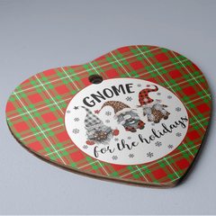 Clan Grierson Tartan Tartan Crest Gnome Heart Ceramic Ornament UE52 Grierson Tartan Tartan Christmas