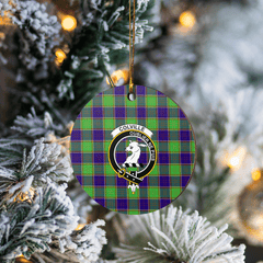 Clan Colville Tartan Crest Round Ceramic Ornament AA55 Colville Tartan Tartan Christmas