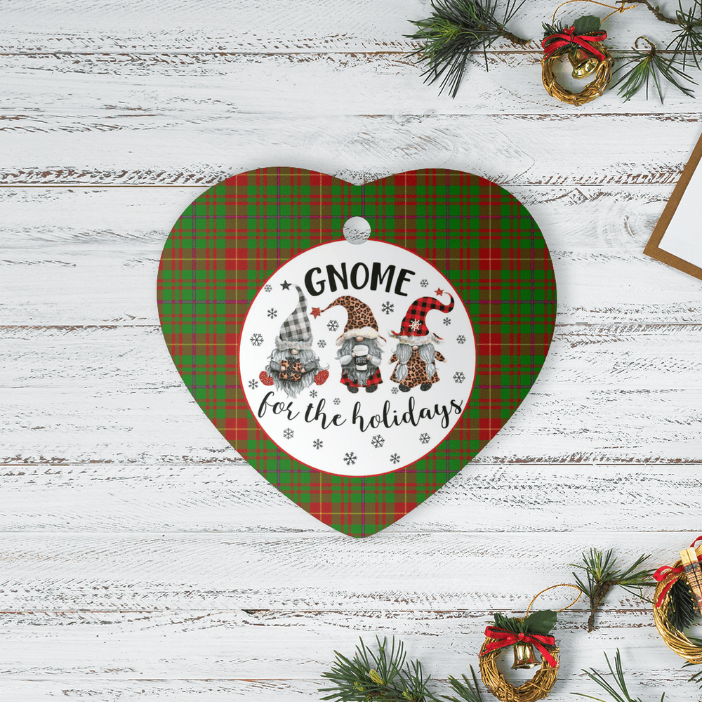 Clan Fulton Tartan Tartan Crest Gnome Heart Ceramic Ornament KS91 Fulton Tartan Tartan Christmas