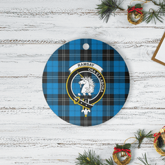 Clan Ramsay Blue Ancient Tartan Crest Round Ceramic Ornament SK93 Ramsay Blue Ancient Tartan Tartan Christmas
