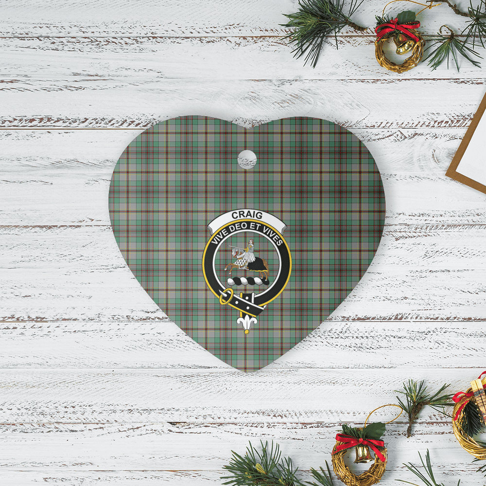Clan Craig Tartan Crest Heart Ceramic Ornament GT49 Craig Tartan Tartan Christmas