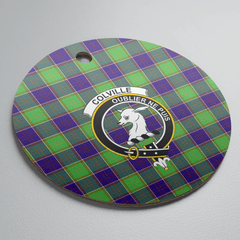 Clan Colville Tartan Crest Round Ceramic Ornament AA55 Colville Tartan Tartan Christmas