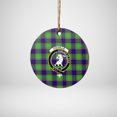 Clan Colville Tartan Crest Round Ceramic Ornament AA55 Colville Tartan Tartan Christmas
