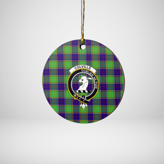 Clan Colville Tartan Crest Round Ceramic Ornament AA55 Colville Tartan Tartan Christmas