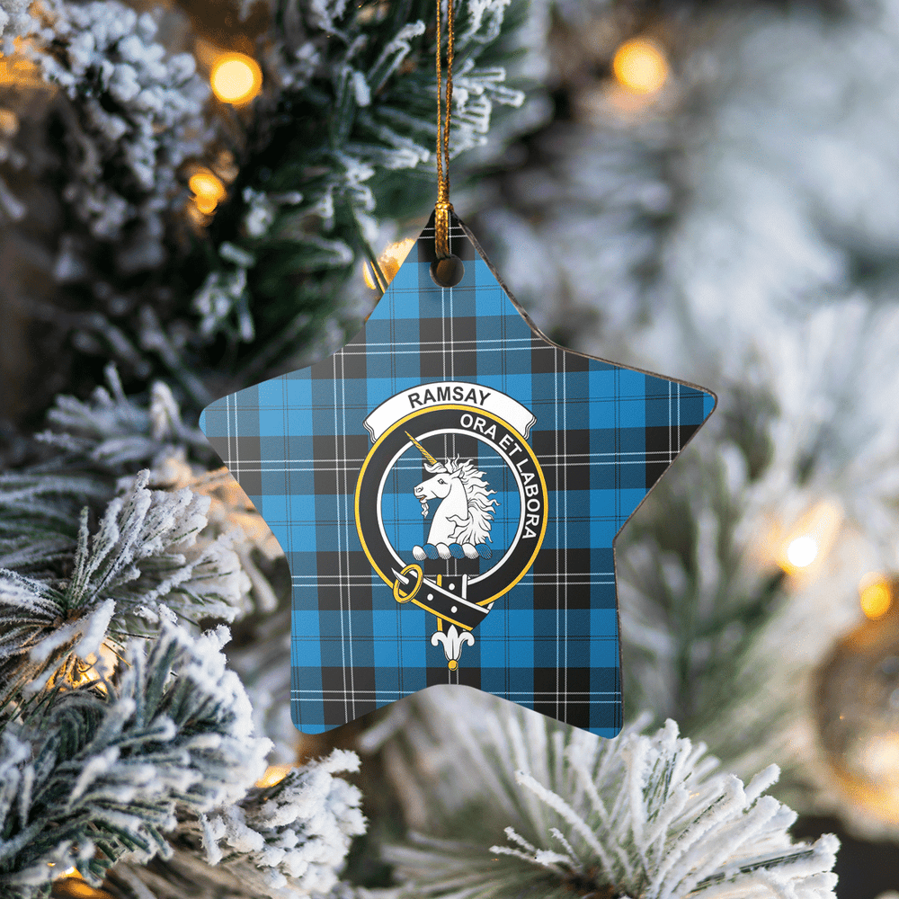Clan Ramsay Blue Ancient Tartan Crest Star Ceramic Ornament KH14 Ramsay Blue Ancient Tartan Tartan Christmas