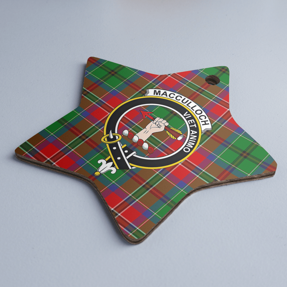 Clan MacCulloch Tartan Crest Star Ceramic Ornament WW45 MacCulloch Tartan Tartan Christmas