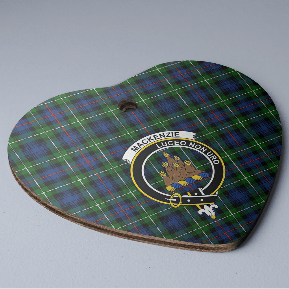 Clan MacKenzie Modern Tartan Crest Heart Ceramic Ornament PY22 MacKenzie Modern Tartan Tartan Christmas