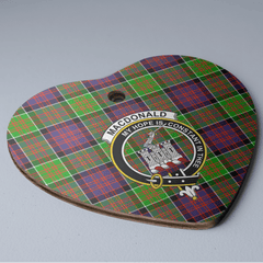 Clan MacDonald of Clanranald Tartan Crest Heart Ceramic Ornament RJ27 MacDonald of Clanranald Tartan Tartan Christmas