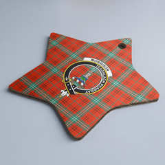 Clan Morrison Red Ancient Tartan Crest Star Ceramic Ornament EG66 Morrison Red Ancient Tartan Tartan Christmas
