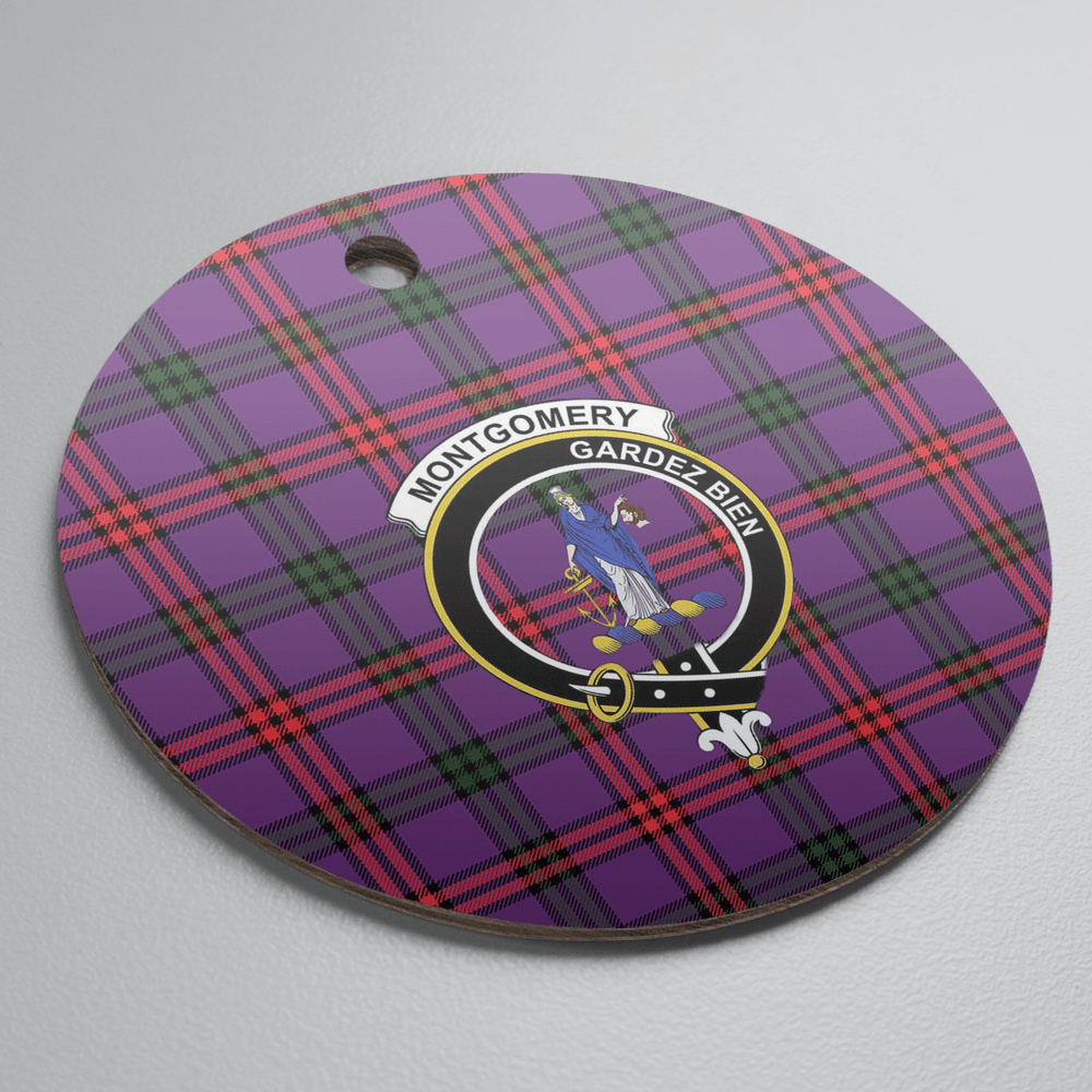 Clan Montgomery Modern Tartan Crest Round Ceramic Ornament DC38 Montgomery Modern Tartan Tartan Christmas