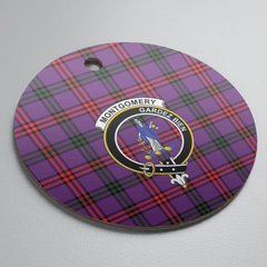 Clan Montgomery Modern Tartan Crest Round Ceramic Ornament DC38 Montgomery Modern Tartan Tartan Christmas