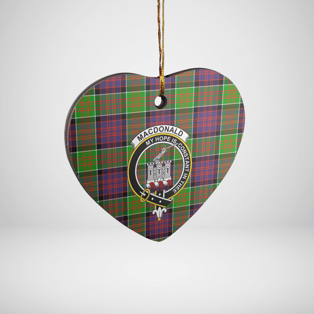 Clan MacDonald of Clanranald Tartan Crest Heart Ceramic Ornament RJ27 MacDonald of Clanranald Tartan Tartan Christmas