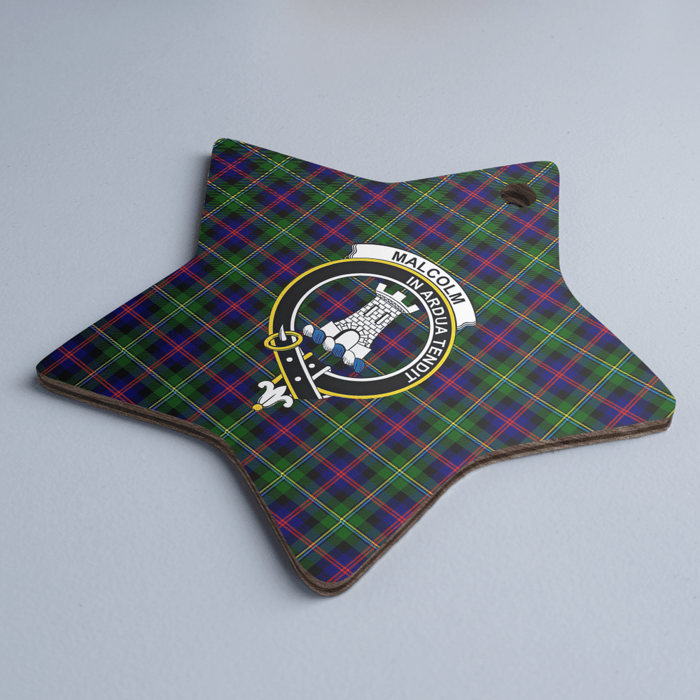 Clan Malcolm Modern Tartan Crest Star Ceramic Ornament YA73 Malcolm Modern Tartan Tartan Christmas