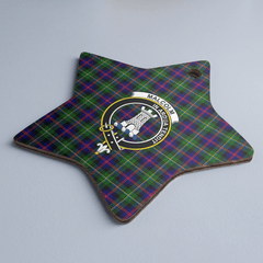 Clan Malcolm Modern Tartan Crest Star Ceramic Ornament YA73 Malcolm Modern Tartan Tartan Christmas