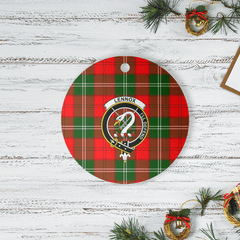 Clan Lennox Modern Tartan Crest Round Ceramic Ornament ZW31 Lennox Modern Tartan Tartan Christmas