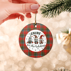 Clan MacPherson Weathered Tartan Tartan Crest Gnome Round Ceramic Ornament VU27 MacPherson Weathered Tartan Tartan Christmas