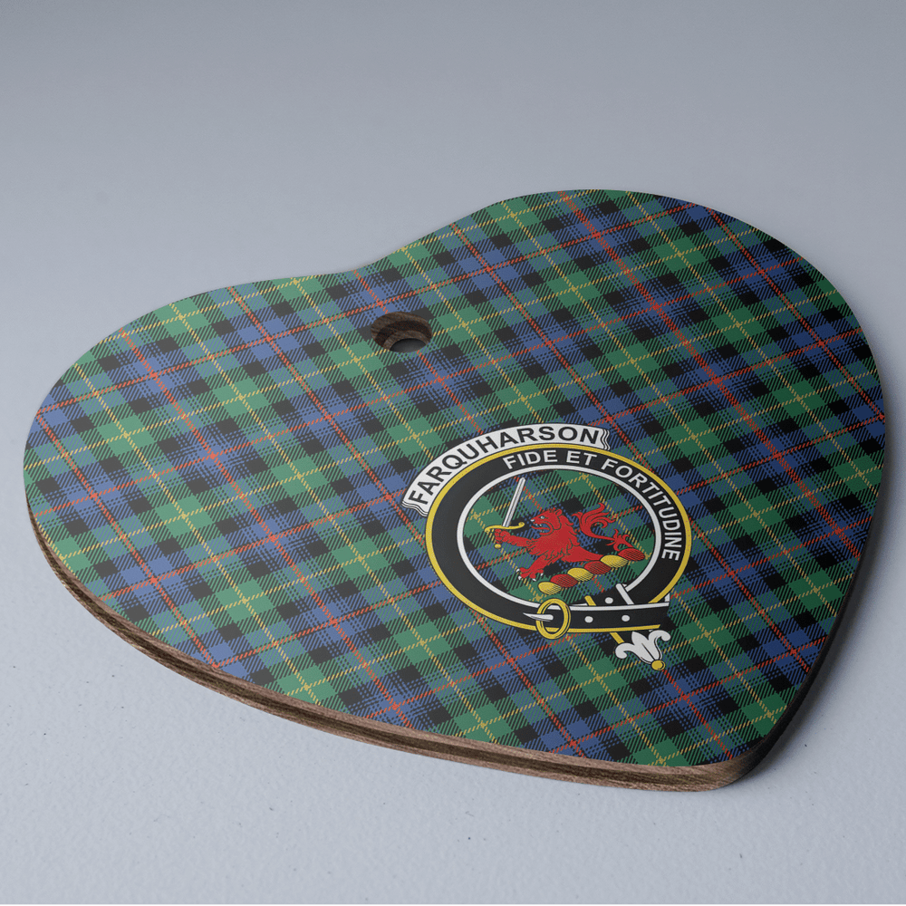 Clan Farquharson Ancient Tartan Crest Heart Ceramic Ornament YE95 Farquharson Ancient Tartan Tartan Christmas