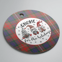 Clan Fraser Hunting Modern Tartan Tartan Crest Gnome Round Ceramic Ornament PB95 Fraser Hunting Modern Tartan Tartan Christmas
