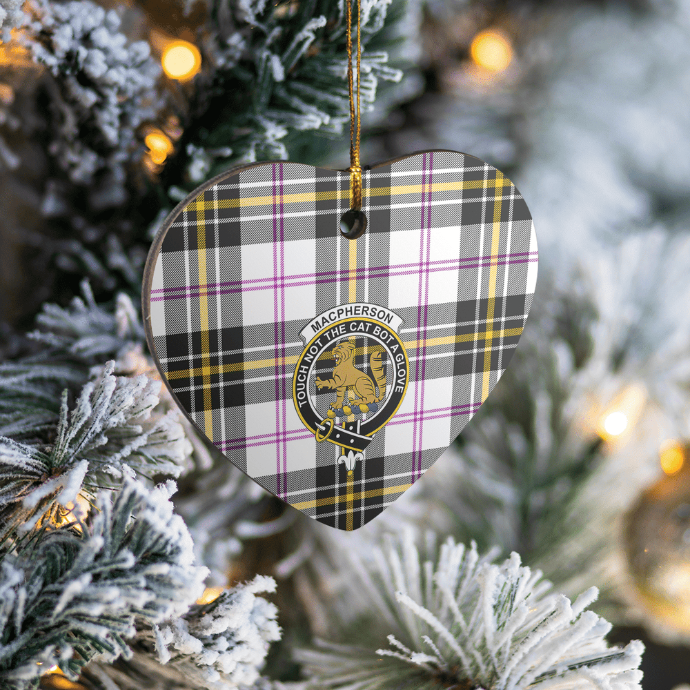 Clan MacPherson Dress Modern Tartan Crest Heart Ceramic Ornament JS47 MacPherson Dress Modern Tartan Tartan Christmas