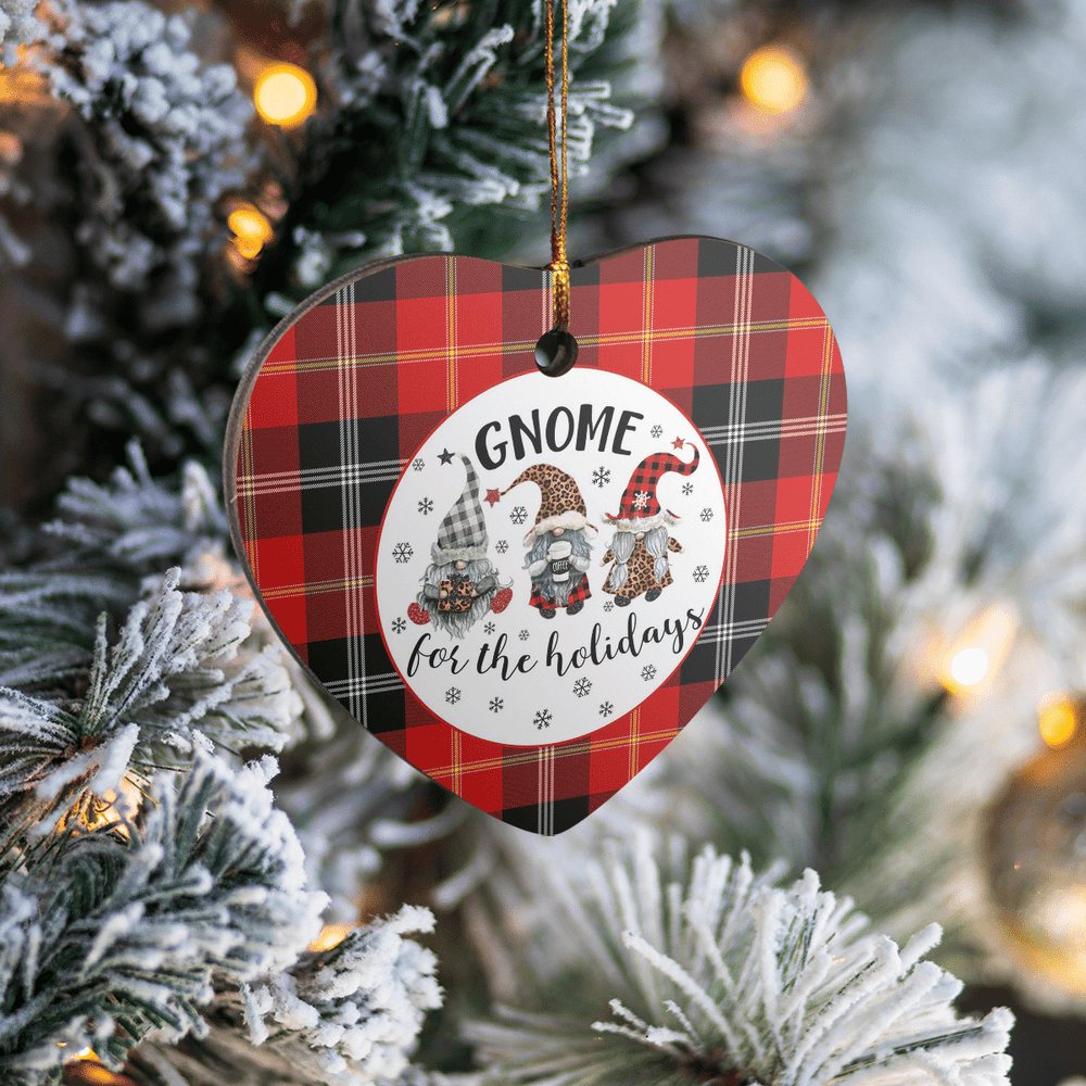 Clan Marjoribanks Tartan Tartan Crest Gnome Heart Ceramic Ornament BT73 Marjoribanks Tartan Tartan Christmas