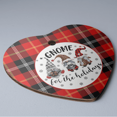 Clan Marjoribanks Tartan Tartan Crest Gnome Heart Ceramic Ornament BT73 Marjoribanks Tartan Tartan Christmas