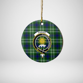 Clan Purves (Tweedside) Tartan Crest Round Ceramic Ornament WV31 Purves (Tweedside) Tartan Tartan Christmas