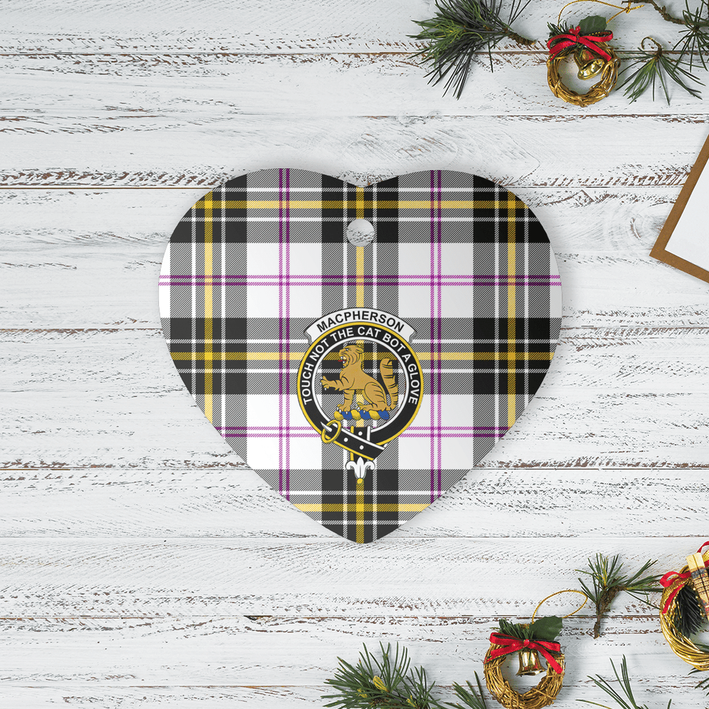 Clan MacPherson Dress Modern Tartan Crest Heart Ceramic Ornament JS47 MacPherson Dress Modern Tartan Tartan Christmas
