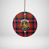 Clan MacPherson Modern Tartan Crest Round Ceramic Ornament JL69 MacPherson Modern Tartan Tartan Christmas
