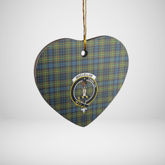 Clan MacLellan Ancient Tartan Crest Heart Ceramic Ornament ZZ73 MacLellan Ancient Tartan Tartan Christmas
