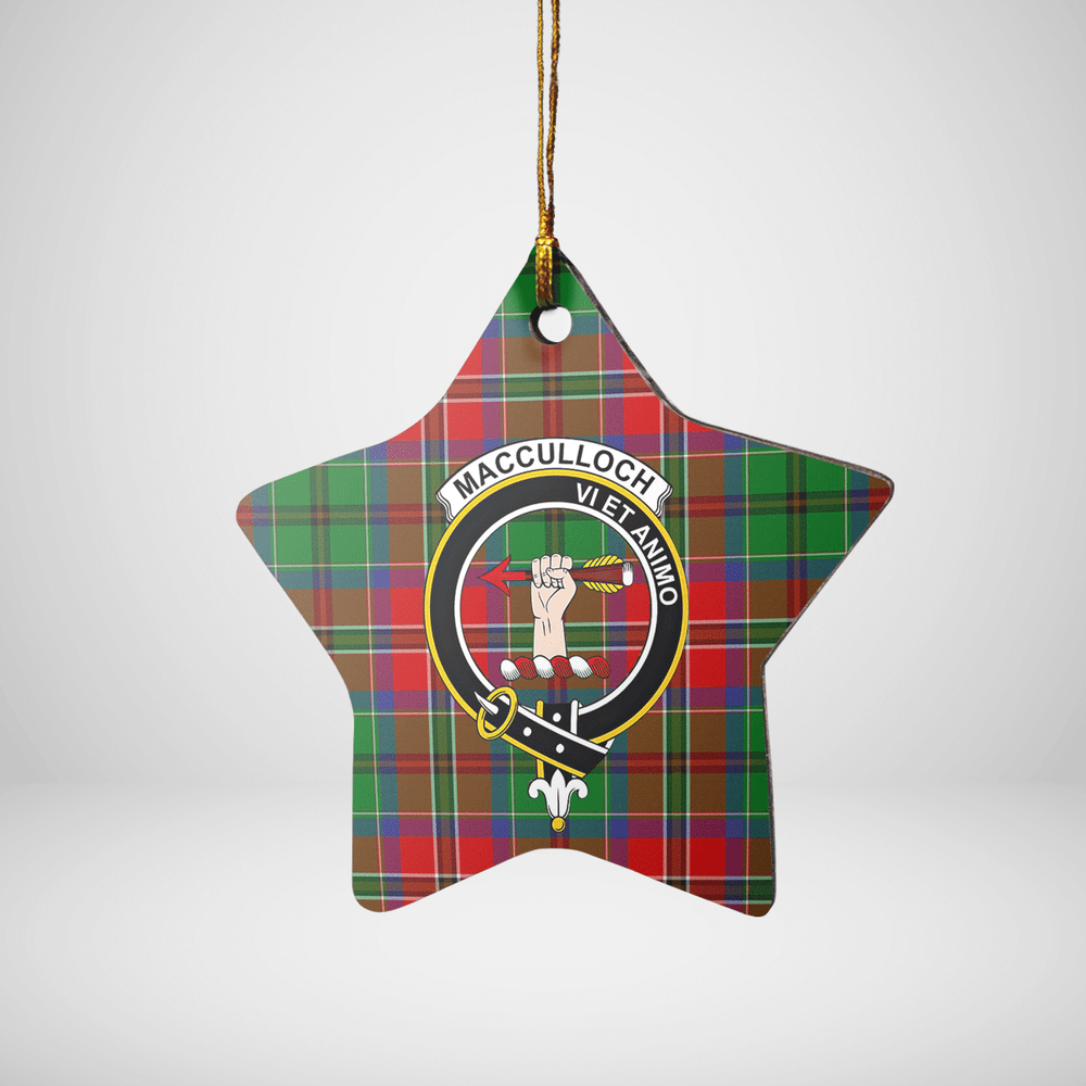 Clan MacCulloch Tartan Crest Star Ceramic Ornament WW45 MacCulloch Tartan Tartan Christmas