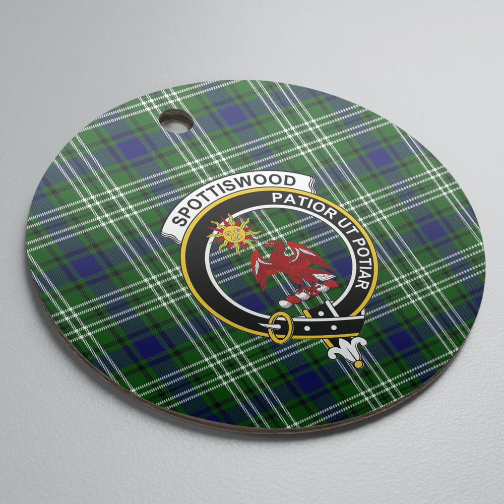 Clan Spottiswood (Tweedside) Tartan Crest Round Ceramic Ornament BW83 Spottiswood (Tweedside) Tartan Tartan Christmas