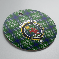 Clan Spottiswood (Tweedside) Tartan Crest Round Ceramic Ornament BW83 Spottiswood (Tweedside) Tartan Tartan Christmas