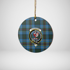 Clan Cockburn Modern Tartan Crest Round Ceramic Ornament OZ45 Cockburn Modern Tartan Tartan Christmas