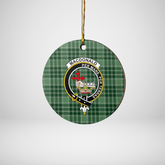 Clan MacDonald Lord of the Isles Hunting Tartan Crest Round Ceramic Ornament YE38 MacDonald Lord of the Isles Hunting Tartan Tartan Christmas