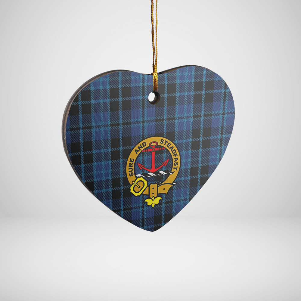 Clan Clark 2 Tartan Crest Heart Ceramic Ornament PX25 Clark 2 Tartan Tartan Christmas