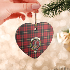 Clan Wallace Hunting Tartan Crest Heart Ceramic Ornament HJ50 Wallace Hunting Tartan Tartan Christmas