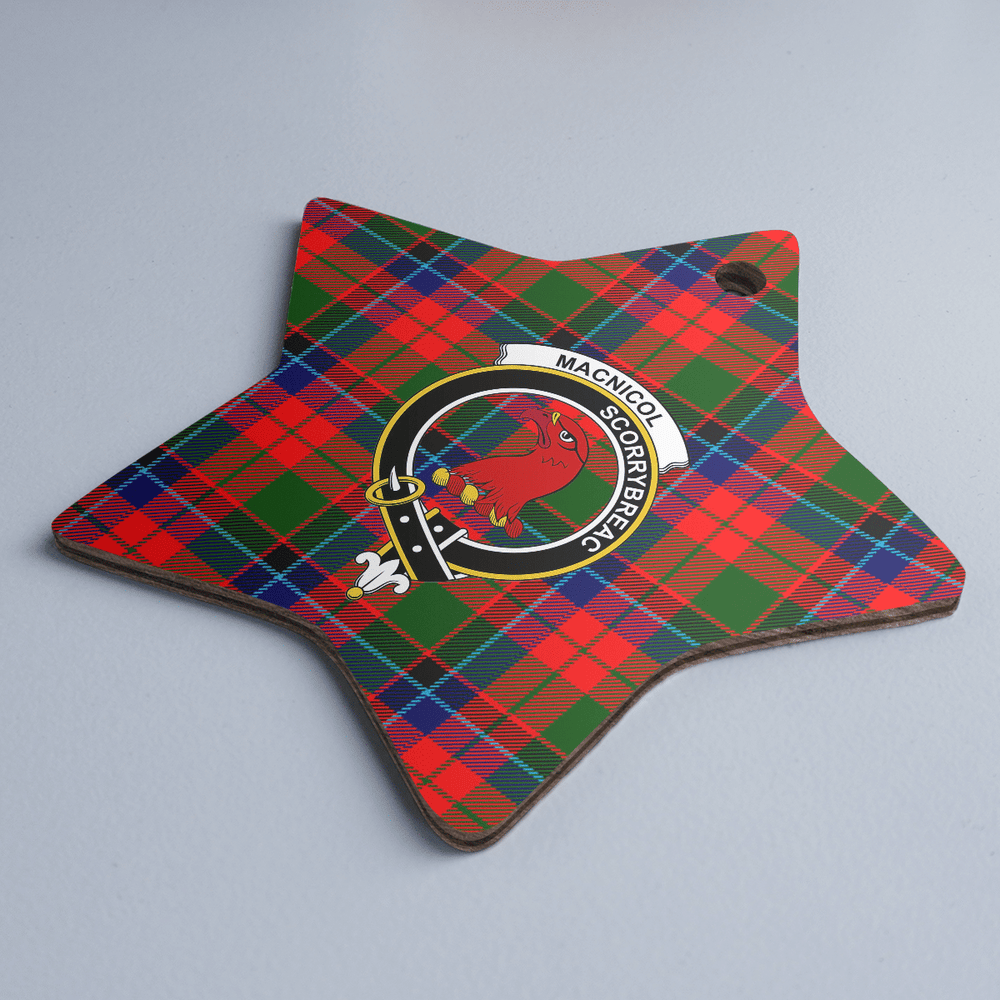 Clan Macnicol Tartan Crest Star Ceramic Ornament CC29 Macnicol Tartan Tartan Christmas