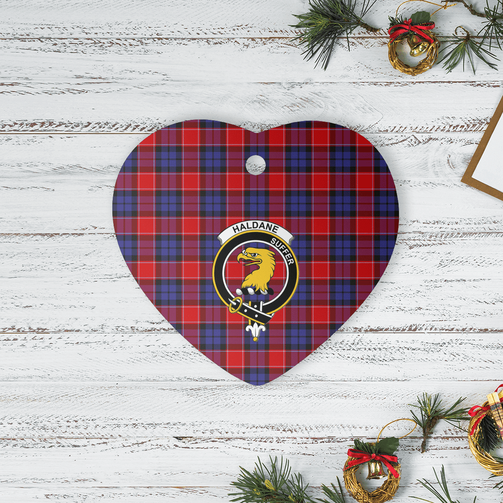Clan Haldane 1 Tartan Crest Heart Ceramic Ornament OH67 Haldane 1 Tartan Tartan Christmas