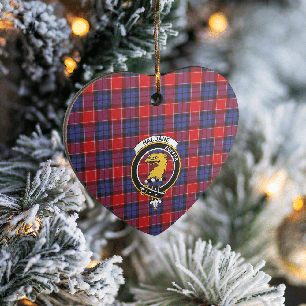 Clan Haldane 1 Tartan Crest Heart Ceramic Ornament OH67 Haldane 1 Tartan Tartan Christmas