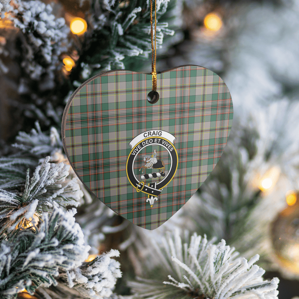 Clan Craig Ancient Tartan Crest Heart Ceramic Ornament RX30 Craig Ancient Tartan Tartan Christmas