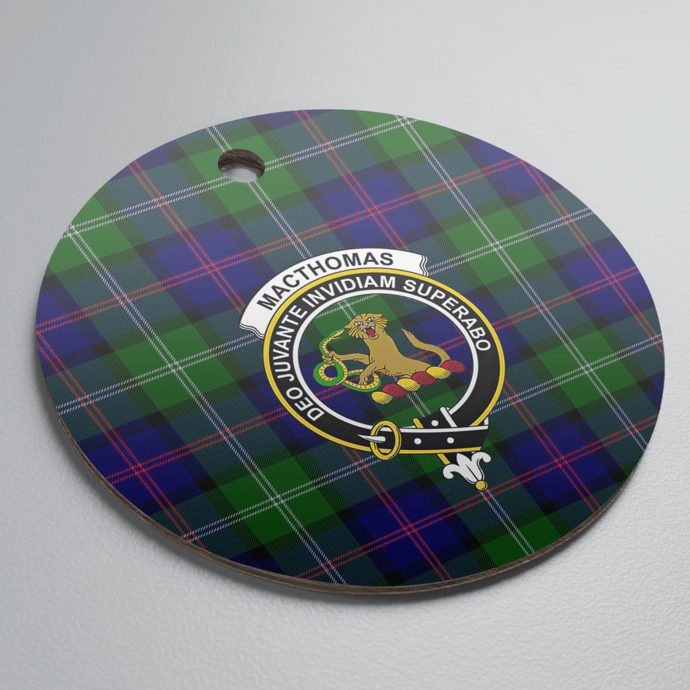 Clan MacThomas Modern Tartan Crest Round Ceramic Ornament UC47 MacThomas Modern Tartan Tartan Christmas