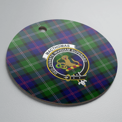 Clan MacThomas Modern Tartan Crest Round Ceramic Ornament UC47 MacThomas Modern Tartan Tartan Christmas
