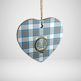 Clan Stewart Muted Blue Tartan Crest Heart Ceramic Ornament OB40 Stewart Muted Blue Tartan Tartan Christmas