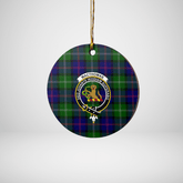 Clan MacThomas Modern Tartan Crest Round Ceramic Ornament UC47 MacThomas Modern Tartan Tartan Christmas