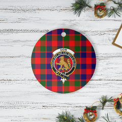 Clan Gow Modern Tartan Crest Round Ceramic Ornament HK73 Gow Modern Tartan Tartan Christmas